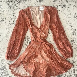 Hello Molly Women's Rust Lace Romper New
